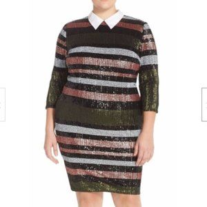 White collar sequins dress